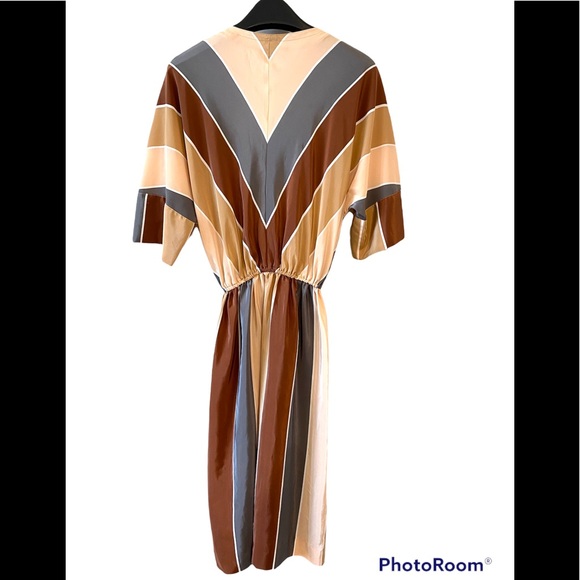 Vintage striped wrap front midi dress - Picture 7 of 13